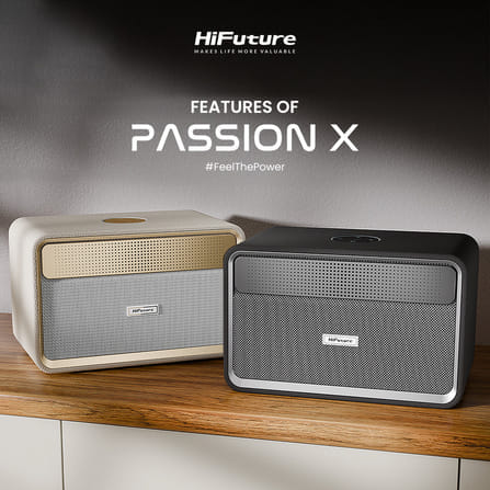 ลำโพงบลูทูธ HIFUTURE PASSION X TWO-WAY FULL-RANGE 100W สีกาแฟลาเต้_1